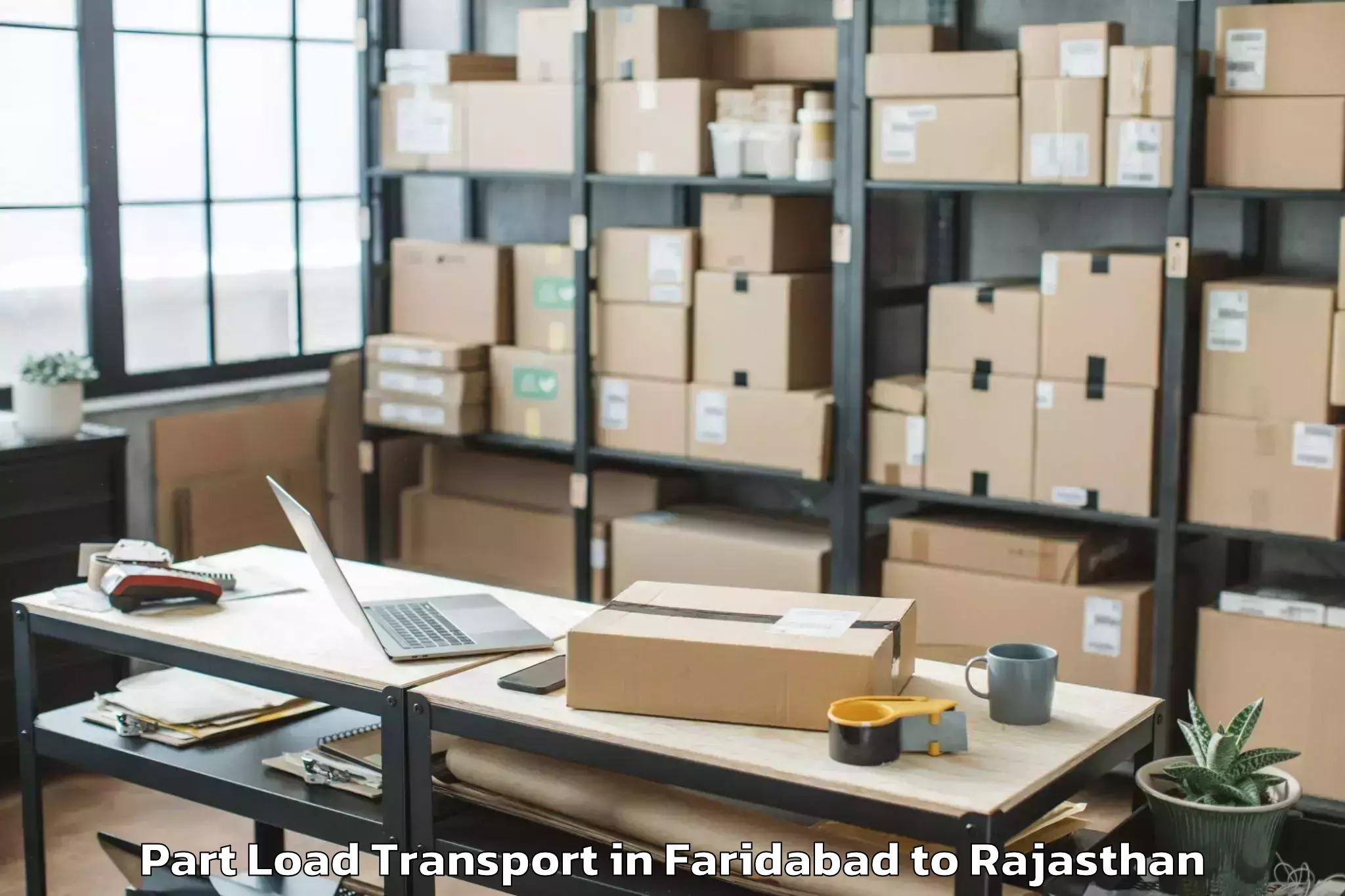 Get Faridabad to Sangam University Bhilwara Part Load Transport